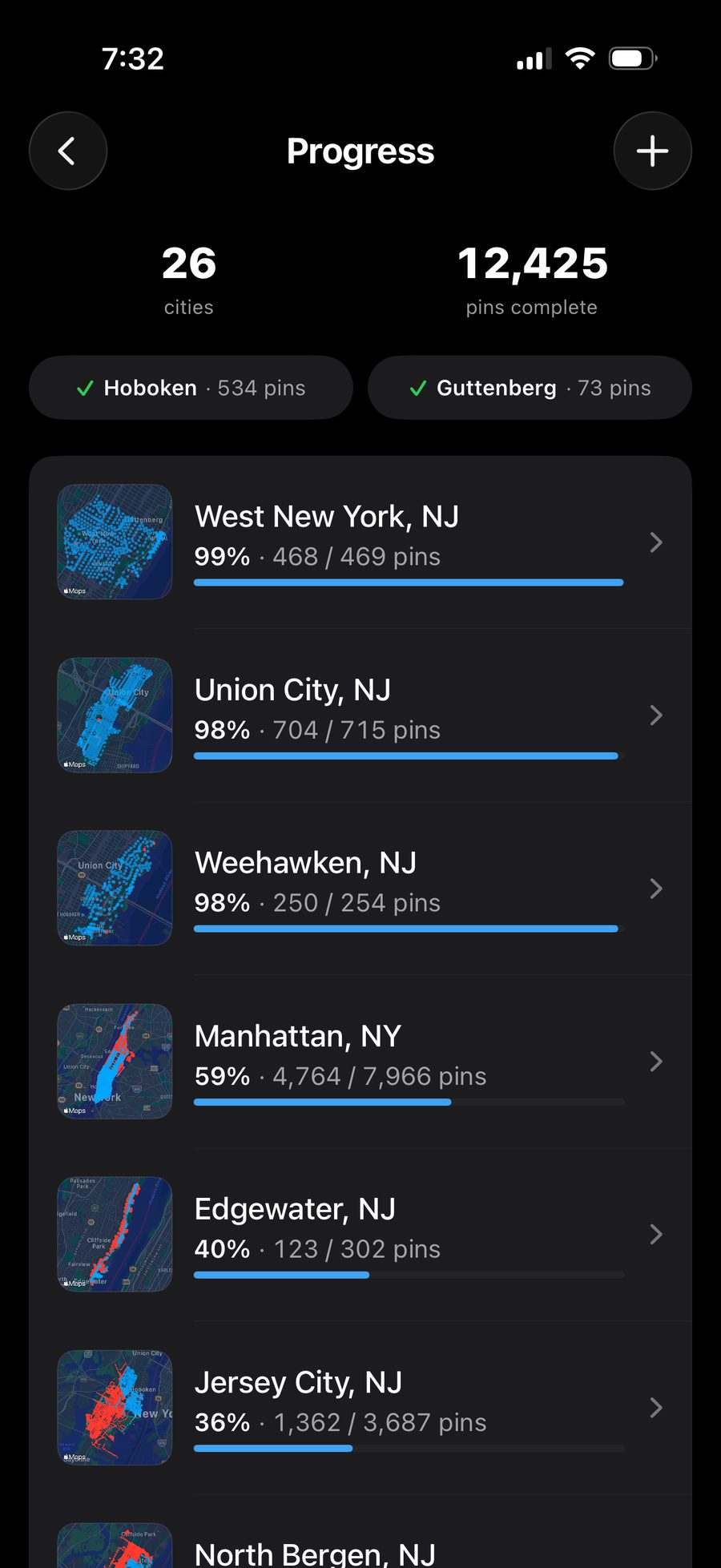 StreetProof Progress — 26 cities, per-city coverage